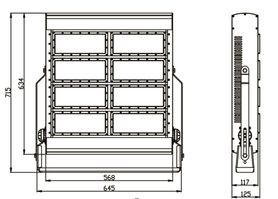 1000W LED FLOOD LIGHT DRAWING